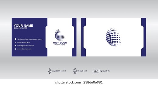 Simple flat modern business card template design