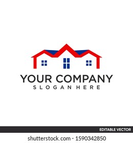 simple flat modern home logo for real estate