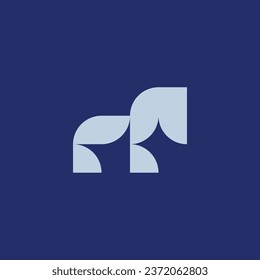 Plantilla de logotipo Simple Flat Modern Horse