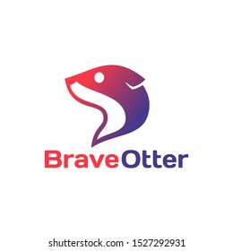 Simple flat modern Otter logo design