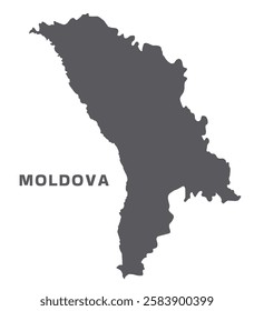 Simple flat Moldova map grey vector
