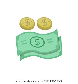 Simple flat money vector illustration isolated on white background 
