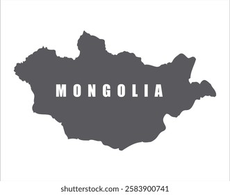 Simple flat Mongolia map grey vector