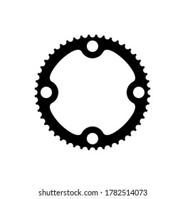 Simple Flat Monochrome bicycle sprocket icon. Chainrings, Bike gear icon. Vector illustration. Eps10