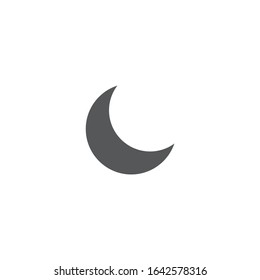 Simple flat moon icon. Silent, sleepmode, mobile icon. Stock Vector illustration isolated on white background.