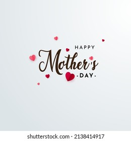 Simple and flat mother's day design with love vector. Celebration mother's day background vector.
