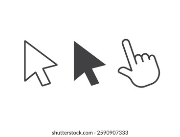 Simple and Flat Mouse Pointer Illustration Set