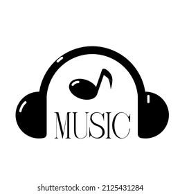 Simple Flat Music Logo Logo Design Stock Vector (Royalty Free) 2125431284