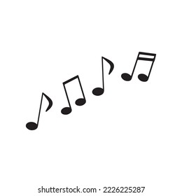 Símbolos simples de notas de música plana
