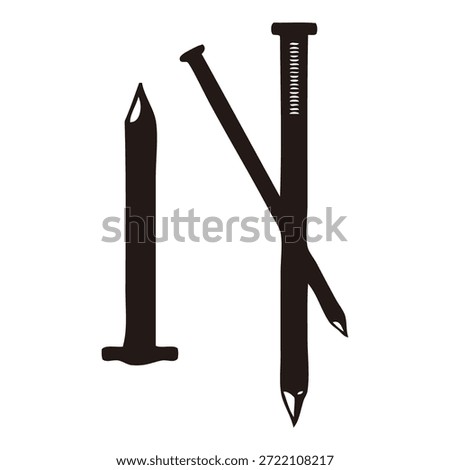 simple flat nails silhouette vector