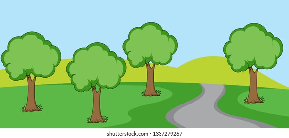 A simple flat nature illustration