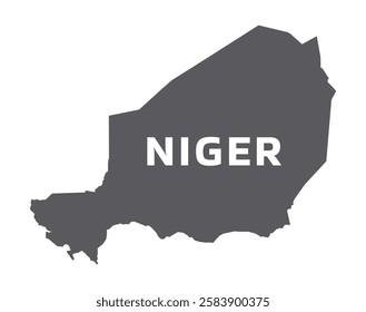 Simple flat Niger map grey vector