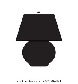 Simple flat night lamp icon, grayscale on white background