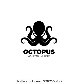 simple flat octopus logo design