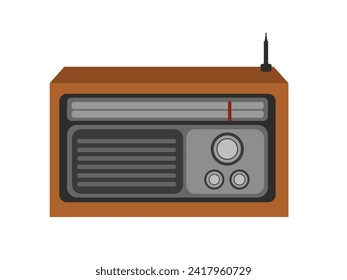 Simple and flat old school radio vector