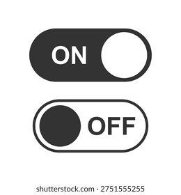 Simple Flat On and Off Toggle Switch Buttons