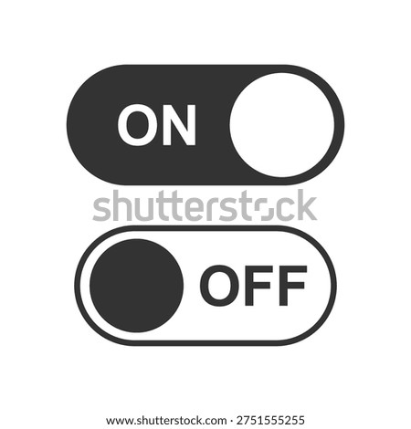 Simple Flat On and Off Toggle Switch Buttons
