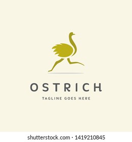 simple flat ostrich logo icon vector template