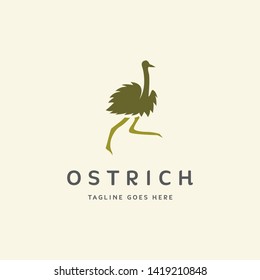 simple flat ostrich logo icon vector template