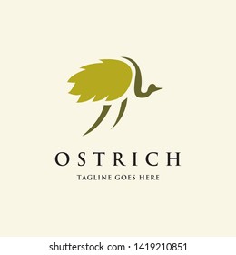 simple flat ostrich logo icon vector template