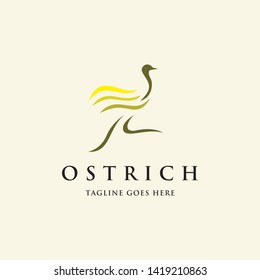 simple flat ostrich logo icon vector template