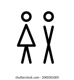 Simple flat outline toilet icons vector. Minimalist restroom graphic art.