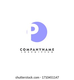simple flat P logo  letter creative design concept, vector illustration.