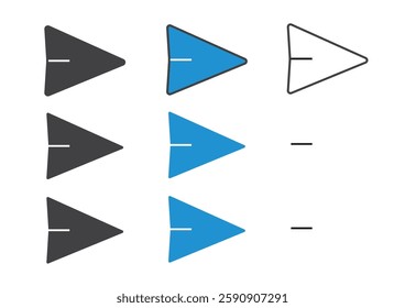 Simple and Flat Paper Airplane Icon Illustration Set