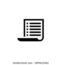 Einfaches Logo-Design aus Flachpapier oder Buchstaben, Vektorgrafik in schwarz-weißer Farbe