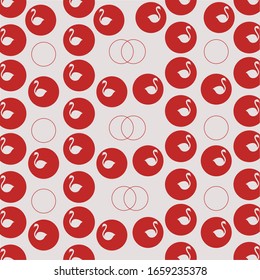 simple flat pattern with swans at grey background