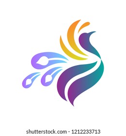 simple flat peacock logo design inspiration
