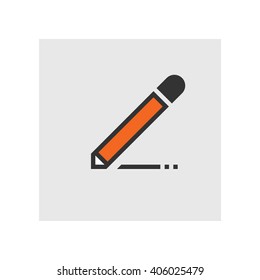 Simple flat pencil tool icon vector illustration