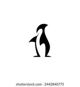 simple flat penguin icon illustration vector	