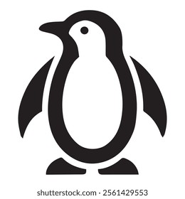 simple flat penguin icon illustration vector
