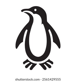 simple flat penguin icon illustration vector

