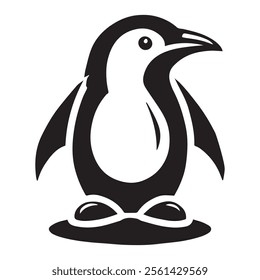 simple flat penguin icon illustration vector
