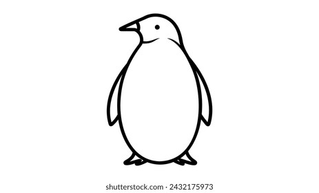 simple flat penguin icon vector illustration on white background