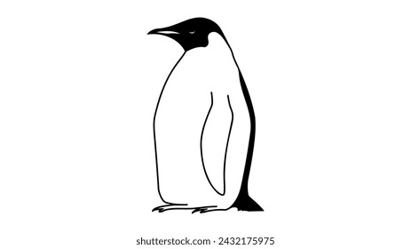 simple flat penguin icon vector illustration on white background