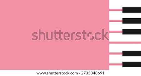 Simple flat piano background pattern. Piano key music banner