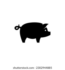 einfache flache Schweinebildgrafik, Vektorgrafik