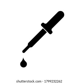 Einfache flache Pipette-Illustrationssymbol mit Tropfen für Webdesign