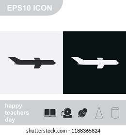 Simple flat plane black and white vector icon.