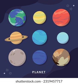 Simple flat planet element vector