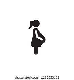 simple flat pregnant icon design, pregnancy symbol vector