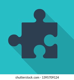 Simple Flat Puzzle Piece Icon.