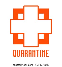 Simple flat quarantine red logo vector
