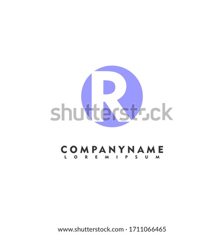 simple flat R logo  letter creative design concept, vector illustration.