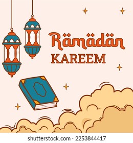 simple flat ramadan social media post