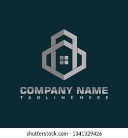 simple flat real estate architecture letter A B logo vector