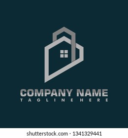 simple flat real estate architecture letter A B logo vector